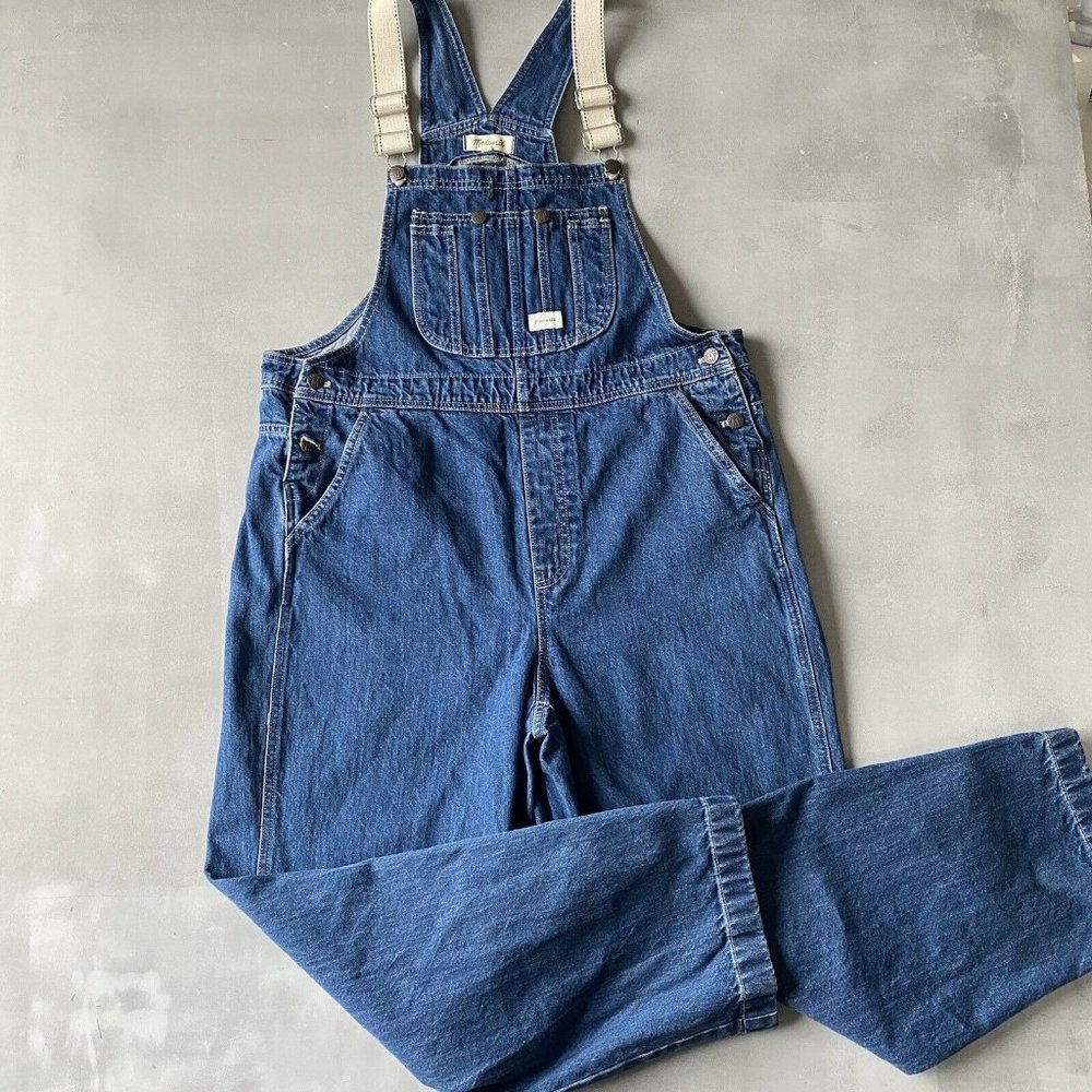 madewell work wear overalls blue jean womens size xl oversize
